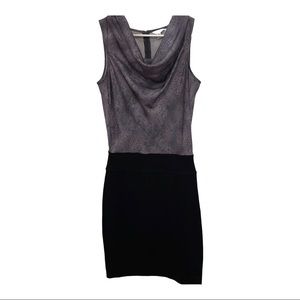 Snake print black bottom dress